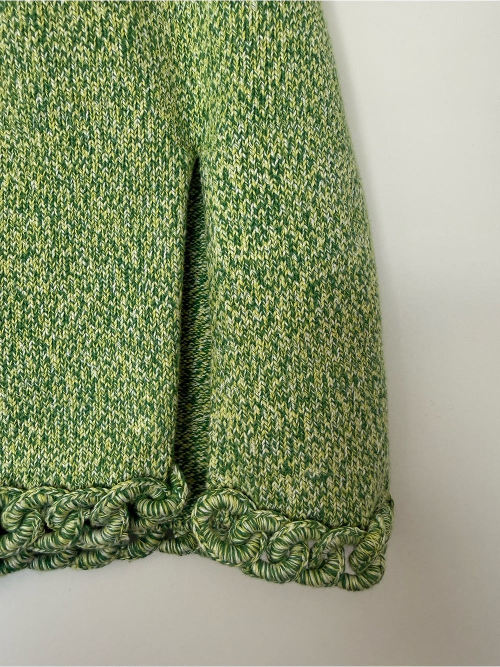 Bottega Veneta Green Tweed Mini Skirt with Braided Hem - Picture 4 of 8